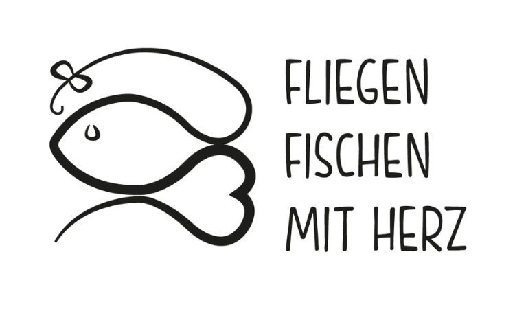 Logo von Fliegenfischen mit Herz